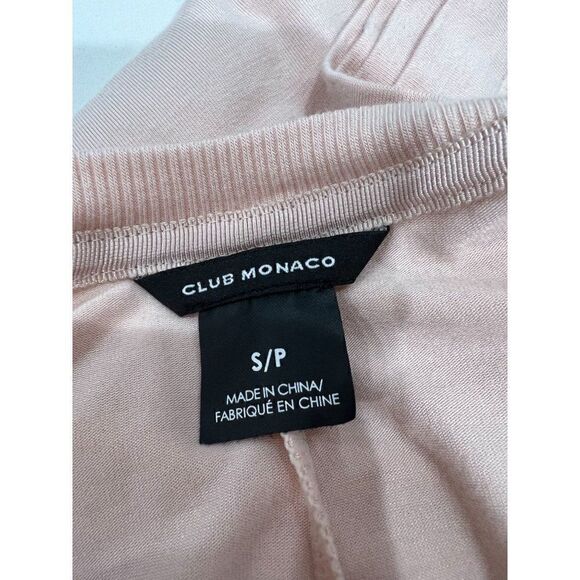 Club Monaco Regan Tee Faux Leather Sleeves in Pink Size S - Picture 5 of 5